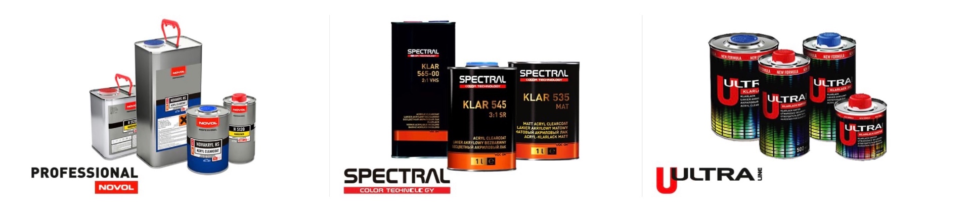 Lacuri disponibile în stoc — Novol Professional, Spectral, Ultra Line