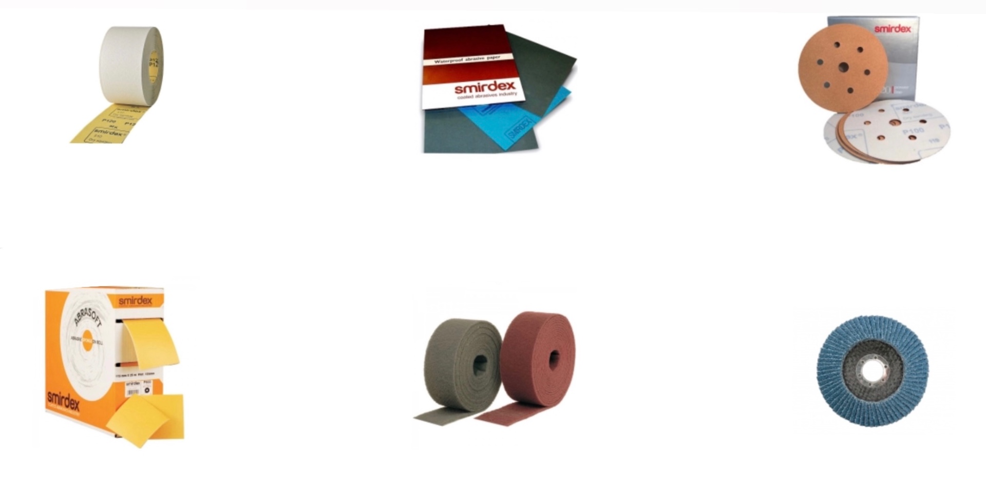 Materiale abrazive Smirdex - hârtie, discuri, role și disc lamelar